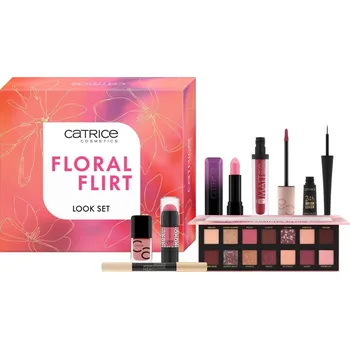 Kosmetická sada Catrice Floral Flirt Look Set Catrice Blooming Bliss paletka očních stínů 10.6 g + Catrice 24h Brush Liner linka na oči 3 ml + Catrice Highlighting Hero Duo rozjasňující tužka na obličej a oči 2.4 g + Catrice Cheek Flirt Face Stick tvářenka v tyčince 5.5 