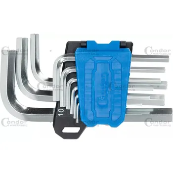 Ruční nářadí Condor klíče zástrčné Inbus 1,5 - 10 mm, sada 9 dílů - 100-08449