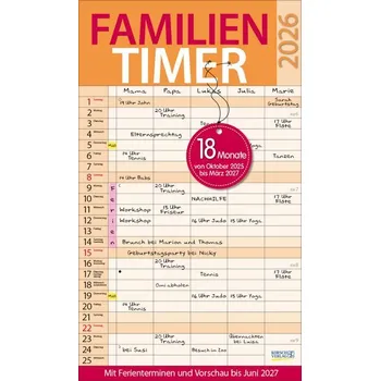 Familientimer 18 Monate 2026/2027 - Korsch Verlag