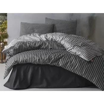 Povlečení Cottonbox povlečení bambusovo-bavlněný satén Antrasit - 220x200 / 2x70x90 cm