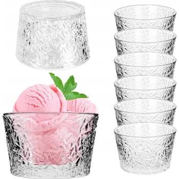 Sklenice Kadax Poháry opakovaně použitelné skleněné nádoby arašídy bezbarvé 290ml 6 ks