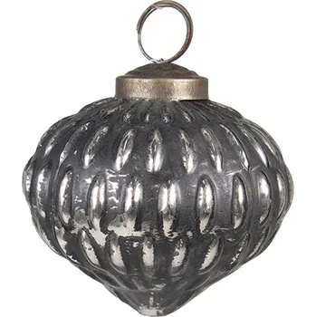 Obraz Černo-stříbrná starožitná skleněná baňka - 7x7 cm