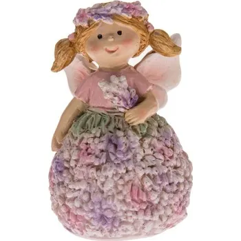 Vánoce Polyresinová víla s čelenkou a levandulí - 7cm