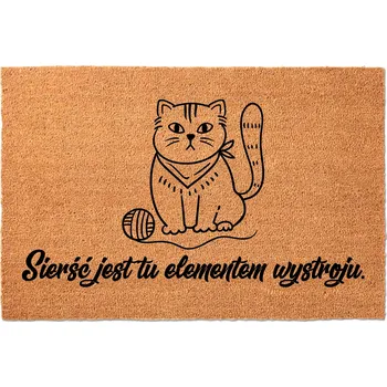 KOKOSOVÁ ROHOŽKA 40X60 BÉŽOVÁ KE DVEŘÍM S VTIPNÝM NÁPIS SRST = DEKORACE