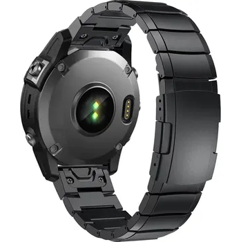 Řemínek na hodinky Prémiový kovový Garmin QuickFit řemínek 22mm - Černý IR-AWGW-0605