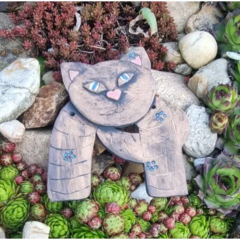 Kočka z keramiky - podkova z keramiky