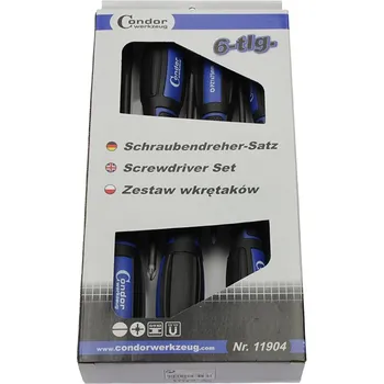 Ruční nářadí Condor šroubováky ploché PL3 - PL8, křížové PZ1 - PZ2, sada 6 dílů - 100-08339