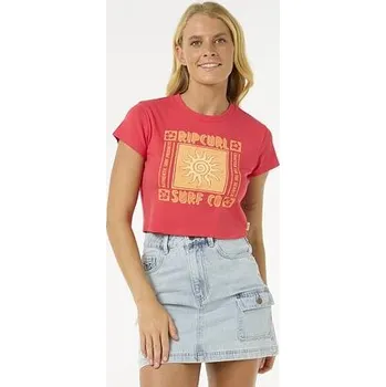 Pánská móda Tričko Rip Curl CALA FITTED TEE Red velikost S