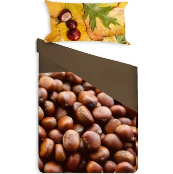 Povlečení Gipetex Natural Dream 3D italské povlečení 100% bavlna Castagne - 140x200 / 70x90 cm