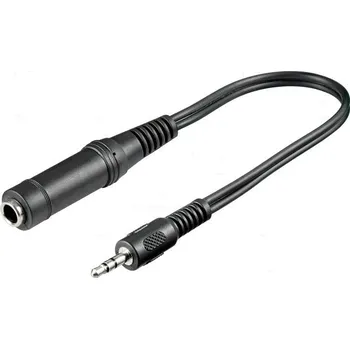 Elektrická zásuvka GOOBAY Kabel Jack 6,35mm zásuvka, Jack 3,5mm 3pin vidlice 0,2m černá