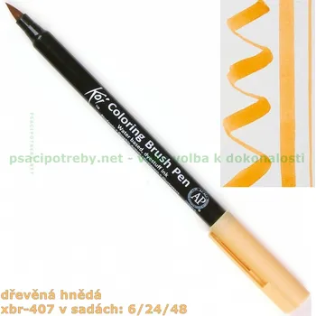 sakura xbr407 Štětcové pero Koi Akvarel Coloring Brush pen - Dřevěná Hnědá
