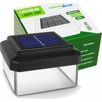 Venkovní osvětlení Solární lampa na plotový sloupek s LED stříškou čtverec 100 x 100 GreenBlue