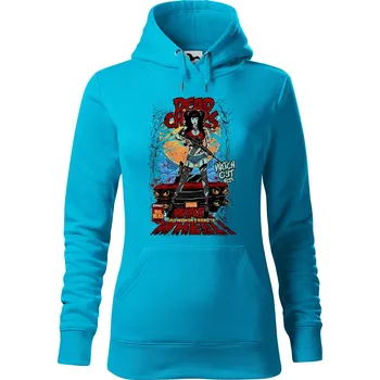 Dámská mikina DOBRÝ TRIKO Dámská mikina s potiskem War wheel Velikost dámské mikiny: 2XL, Barva: Tyrkysová