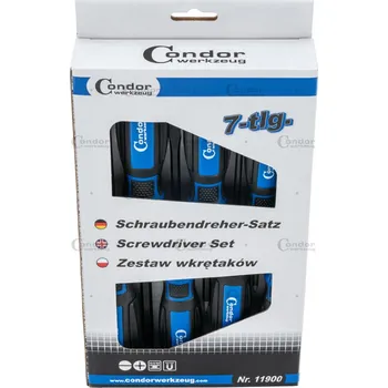 Dílna Condor šroubováky ploché PL3 - PL8, křížové PH1 - PH3, úderové, sada 7 dílů - 100-08366