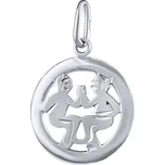 Stříbrný přívěsek - znamení Blíženci v kolečku