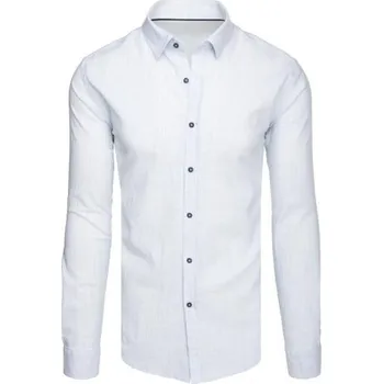 Pánská košile Pánská košile s jemnými pruhy s dlouhým rukávem bílá