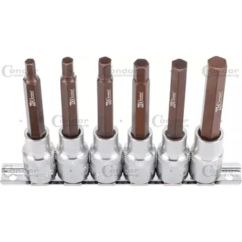 Condor hlavice zástrčné 1/2", Inbus 6 - 12 mm, Xcess Performance, délka 100 mm, sada 6 dílů - 100-08595