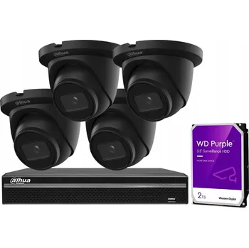 Bezpečnostní kamera Sada kamer Dahua 4MPx IPC-HDW2441TM-S BLACK WizSense PoE rekordér 2TB