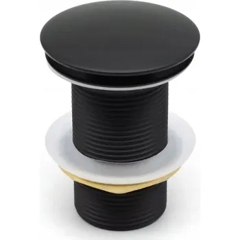 Sifon Zátka umyvadlová bez přepadu automatická, klik-klak kulatý Focus Sanitar černá