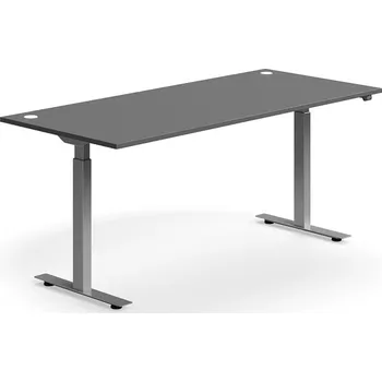Psací stůl Výškově nastavitelný stůl FLEXUS, 1800x800 mm, stříbrná podnož, šedá