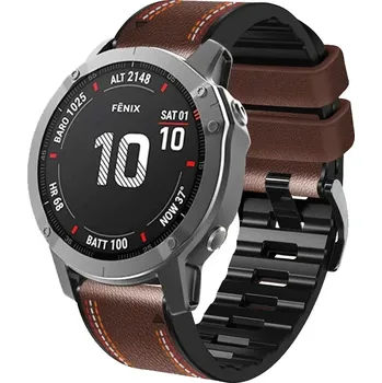 Řemínek na hodinky Kožený SPORTy Garmin QuickFit řemínek 22mm - Tmavě hnědý IR-AWGW-0564