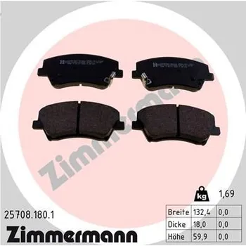 Brzdový systém Sada brzdových destiček, kotoučová brzda ZIMMERMANN 25708.180.1