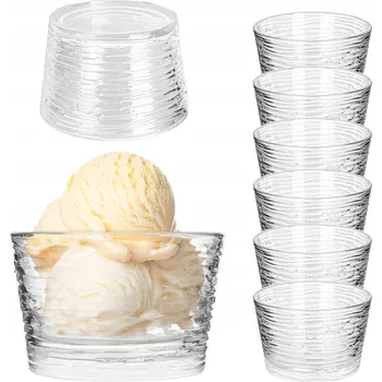 Sklenice Poháry Kadax nádoba opakovaně použitelné skleněné oříšky bezbarvé 290 ml 6 ks