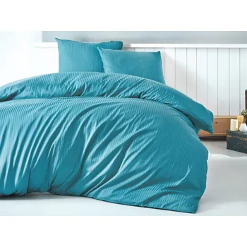 Povlečení Cottonbox povlečení bavlněný satén Stripe turquise - 140x200 / 70x90 cm