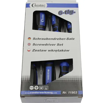 Ruční nářadí Condor šroubováky ploché PL3 - PL8, křížové PH1 - PH2, sada 6 dílů - 100-08338