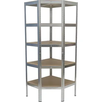 Dílenský regál Matabro MB-SH03, Rohový policový regál | 5 polic | 700 x 700 x 1800 mm