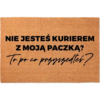 KOKOSOVÁ ROHOŽKA 40X60 BÉŽOVÁ POD DVEŘE HIT HUMOR NÁPIS NENÍ BALÍČEK?