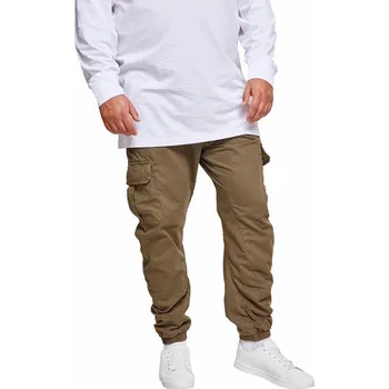Pánské kalhoty Pánské bavlněné kapsáčové kalhoty Urban Classics Barva: zelená olivová, Velikost: 3XL