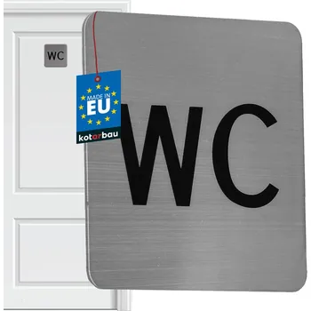 Informační tabulka Tabulka na dveře wc samolepicí nerezová ocel 7x7 cm - wc