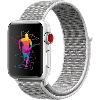 Řemínek na hodinky AW Nylonový řemínek na Apple Watch na suchý zip - Tmavě bílý Šířka uchycení řemínku: 44/45/46/49mm, Barva: Tmavě Bílý IR-AWNL030