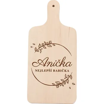 Kuchyňské prkénko Dřevia Dárkové dřevěné prkénko na krájení - NEJLEPŠÍ BABIČKA, se jménem