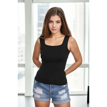 60108 Dewberry Womens Sleeveless Blouse - Strappy Tank Top-BLACK dewberry černá 3334889