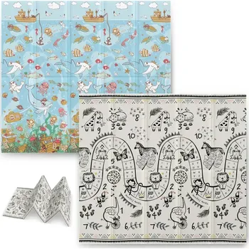 Pěnová skládací vzdělávací podložka 200 x 180 x 1 cm Nukido NK-340 ocean-safari (734006)