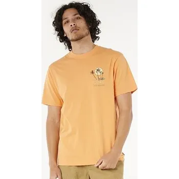 Pánské tričko Tričko Rip Curl AOTS - CODY WELSH PALMS TEE Mandarin Zest velikost XL