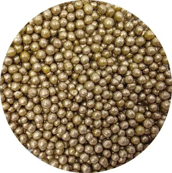 Jedlá dekorace na dort Cukrovo-rýžové perly zlaté 5mm 80g - I LOVE CAKES