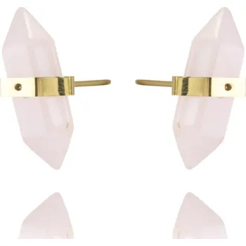 Náušnice Flamenco Mystique Náušnice z pozlacené nerezové oceli s horským krystalem KST2912R