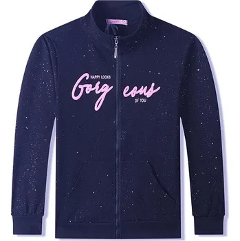 Dívčí mikina DÍVČÍ MIKINA S TŘPYTKAMI SM3551 VELIKOSTI 134-164 Velikost: 152, Barva: Tmavě modrá