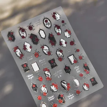 Kawaii květinové samolepky na nehty s 5D efektem | ozdoby, nálepky - MS746