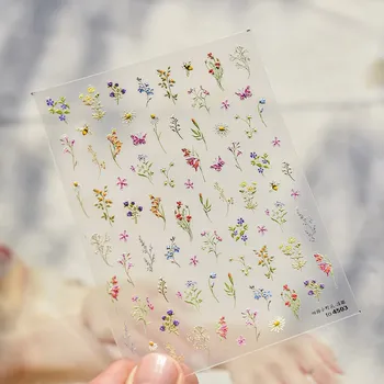 Elegantní květinové samolepky na nehty | dekorace, nálepky - TO4503