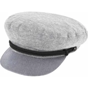 Čepice Fiebig - Headwear since 1903 Námořnická&nbsp;kapitánka - Riders Cap Cotton - šedá bavlněná Velikost: 57 cm (M)