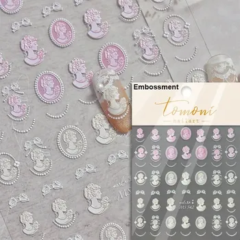 Kawaii květinové samolepky na nehty s 5D efektem | ozdoby, nálepky - MS542