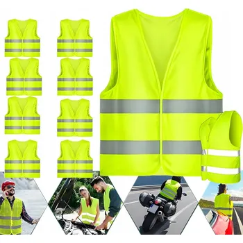 10X VÝSTRAŽNÁ REFLEXNÍ VESTA ŽLUTÁ