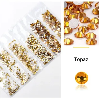 Umělé nehty Třpytivé skleněné kamínky na nehty 1440ks | zdobení nehtů, skleněné kamínky - Topas