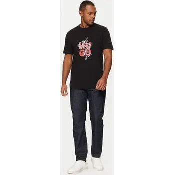 Pánské tričko HUGO T-Shirt Racing Bulls 50523839 Černá Regular Fit M