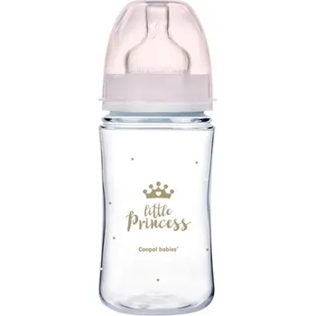 Lahev kojenecká antikoliková Canpol – LITTLE PRINCESS s růžovou - 240ml