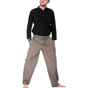 Kalhoty pánské bavlněné hnědo-béžové Velikost: XXXXL